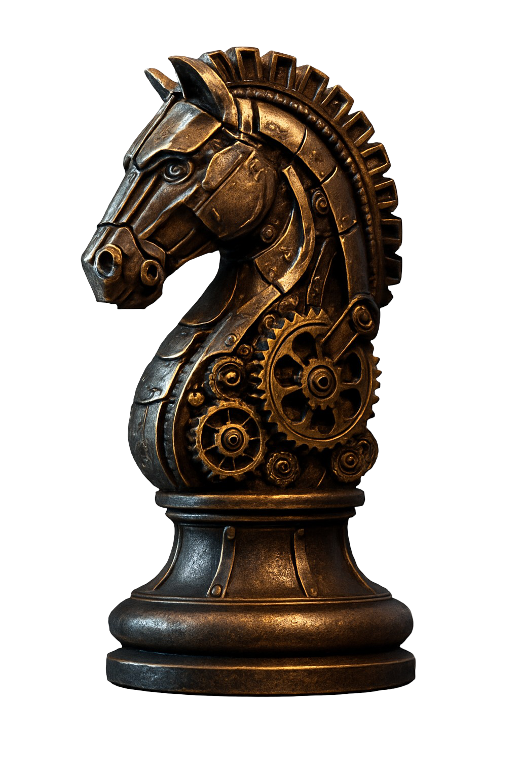 Steampunk knight chesspiece